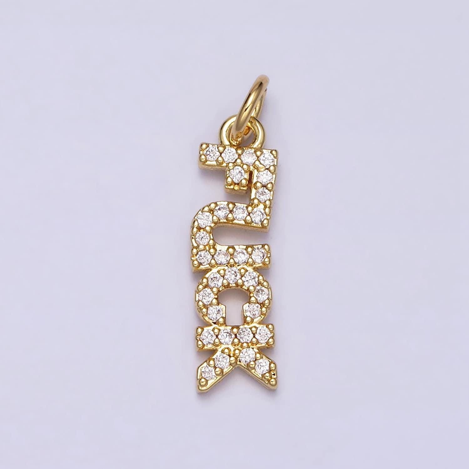 Dainty Gold Filled Fuck Charm for Necklace Bracelet Earring Micro