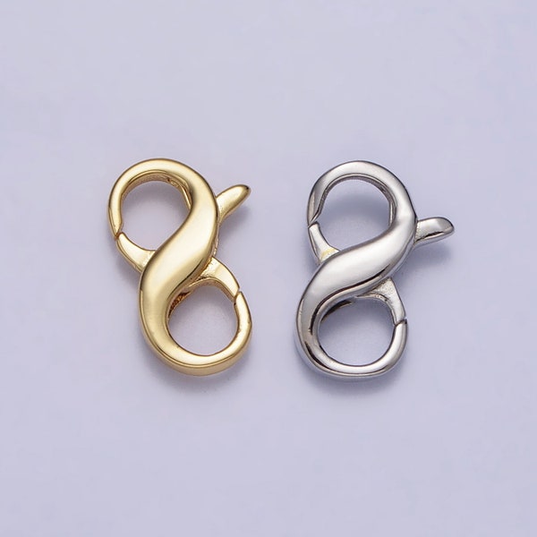 Small 24k Gold Filled 13mm Double Opening Infinity Silver Figure 8 interchangeable Enhancer Clasps for Jewelry Making Z143
