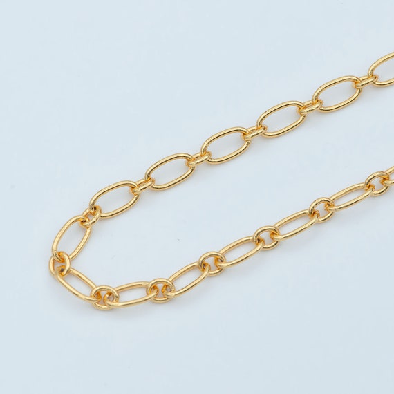 24K Gold Rolo Cable Paperclip Chain by Yard Link Cable Rolo - Etsy