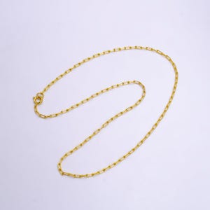 24k gold filled link paperclip chain necklace everyday chain necklace 16 inch ready to wear for jewelry making supply wa-2216
