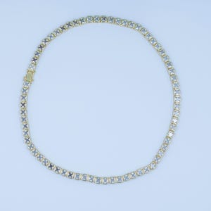 24K Gold Filled tennis choker necklace CZ diamond tennis necklace Clear cubic zirconia stones 16 inch Long | WA-2753