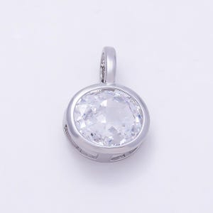 14k gold filled Clear Cz Eye Rectangle Oval bezel Charm Geometric pendant for Drop Jewelry Collar Cord Necklace Supply | Charms-751 image 12