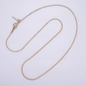16k gold filled 1.2mm dainty cable 18.5 inch slider chain necklace | wa-1939