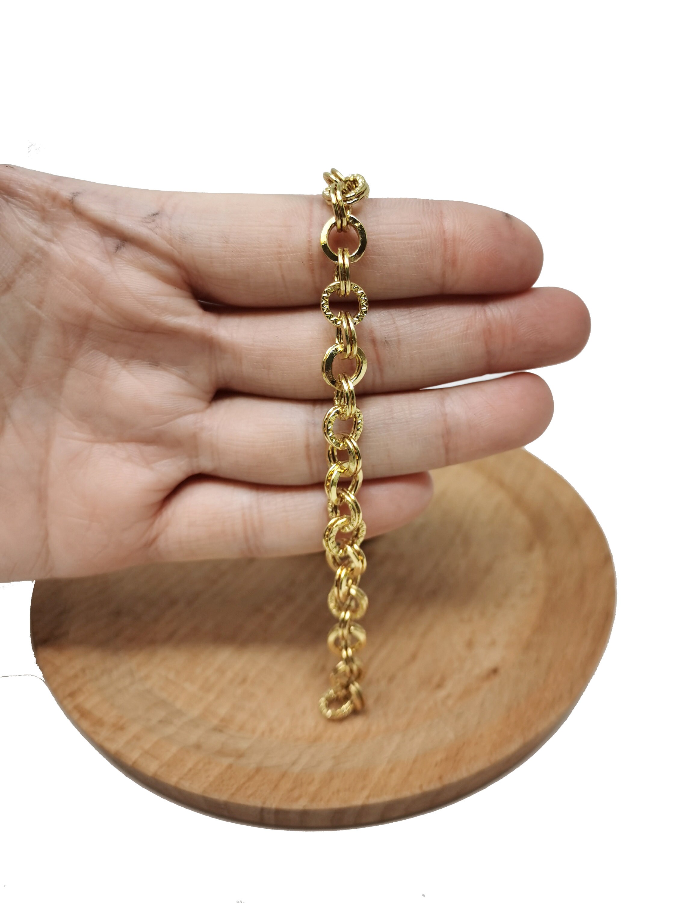 14K Gold Rolo Cable Chain by Yard Rolo Cable Chain Etsy