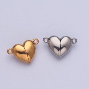24k white/gold filled love heart separable magnet connector mini love gold filled bracelet jewelry making | g-096 g-097