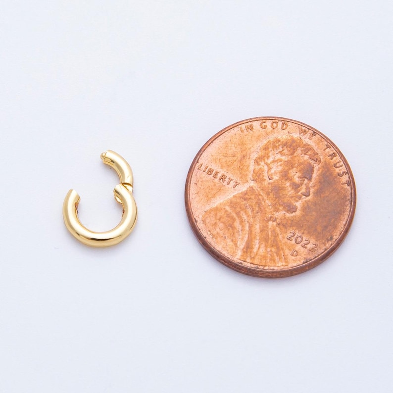 16K Gold Filled 6mm, 8mm Minimalist Pull Round Gate Closure Finding ...