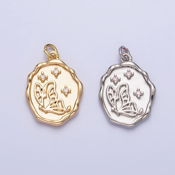 Dainty Gold Butterfly Charm Cubic Animal Charm Mariposa Monrach Pendant Dangle Charms for Bracelet Necklace Earring Supply Component E415