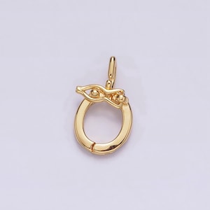 24k gold filled snap open loop interchangeable charm holder bail pendant | z444