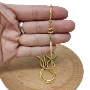 1pc 17.2&#39;&#39; Ready to Use Gold  Cocoon Necklace Chain, Layer Snake Chain Dainty Necklace, For Pendant Charm Necklace Making, 750