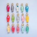 Colorful Ceramic Fish Charm Handmade Painting Ceramic Porcelain Animal Charm For Necklace Bracelet Jewelry Making Supply
