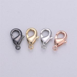 Wholesale Gold Lobster Clasp Supplies Kit For Jewelry Making Necklace Bracelet Anklet in Black, Rose Gold, Silver, Gold 15*9mm