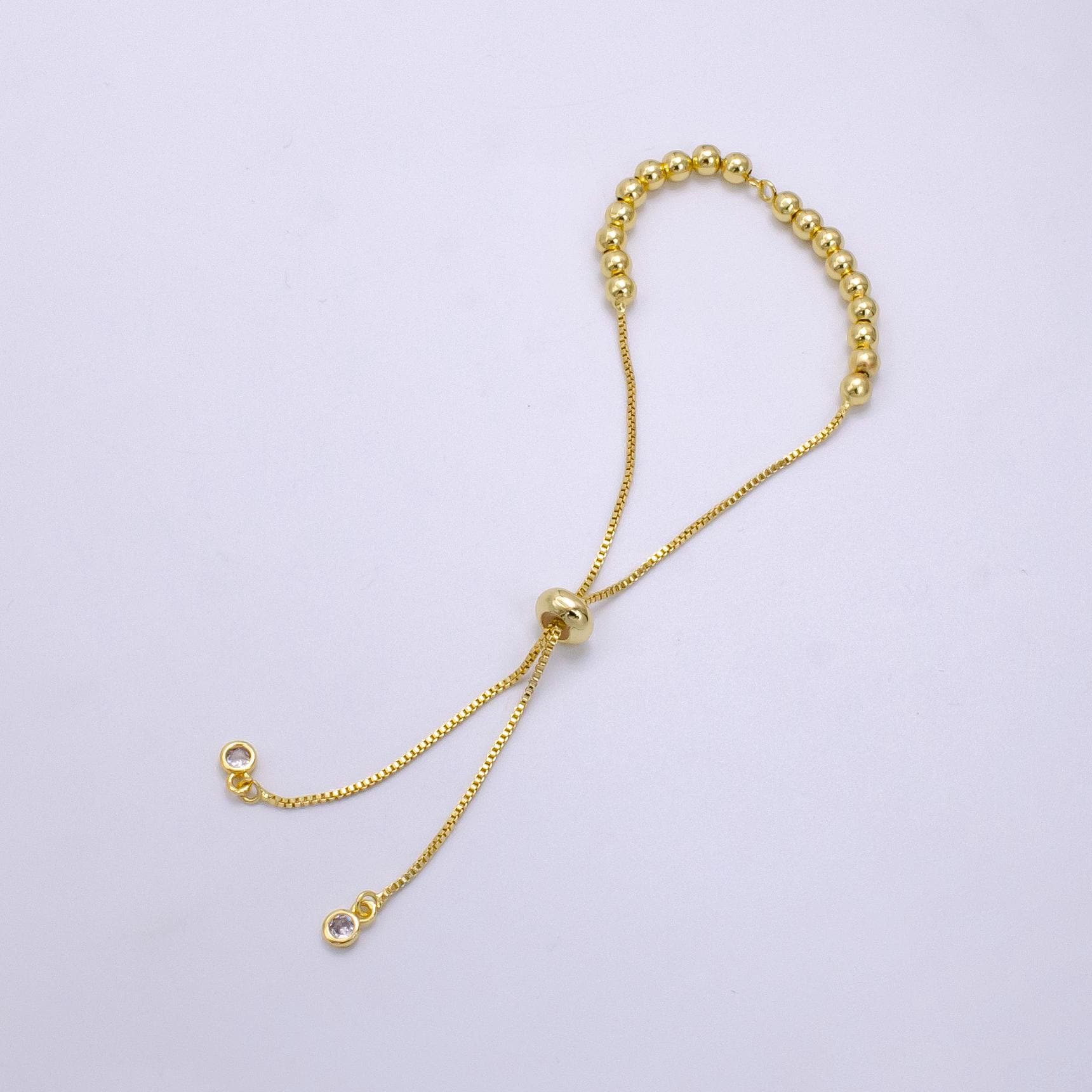 Gold Filled Adjustable Bracelet Half Semi Finished With