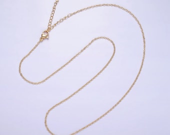 16K Gold Filled 1.2mm Dainty Cable 18 Inch Layering Chain Necklace | WA-1938