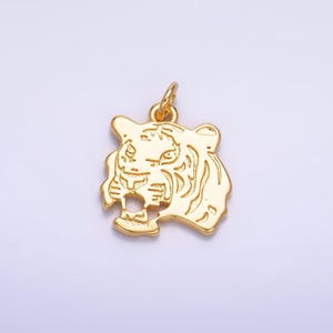 Dainty gold tiger charm for necklace bracelet earring king of the jungle jewelry making supply safari animal charm add on charm w233