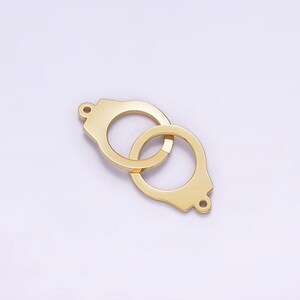 Stainless steel gold hand cuff charm connector for bracelet necklace minimalist link connector p-1254