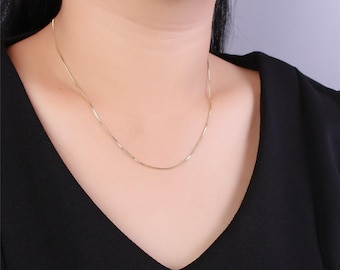 1pc 18'' ready to wear gold square box chain necklace, layering dainty box chain for jewelry making with pendant charm, wa-411