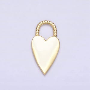 16k gold filled heart love twisted handle padlock charm | ac1177