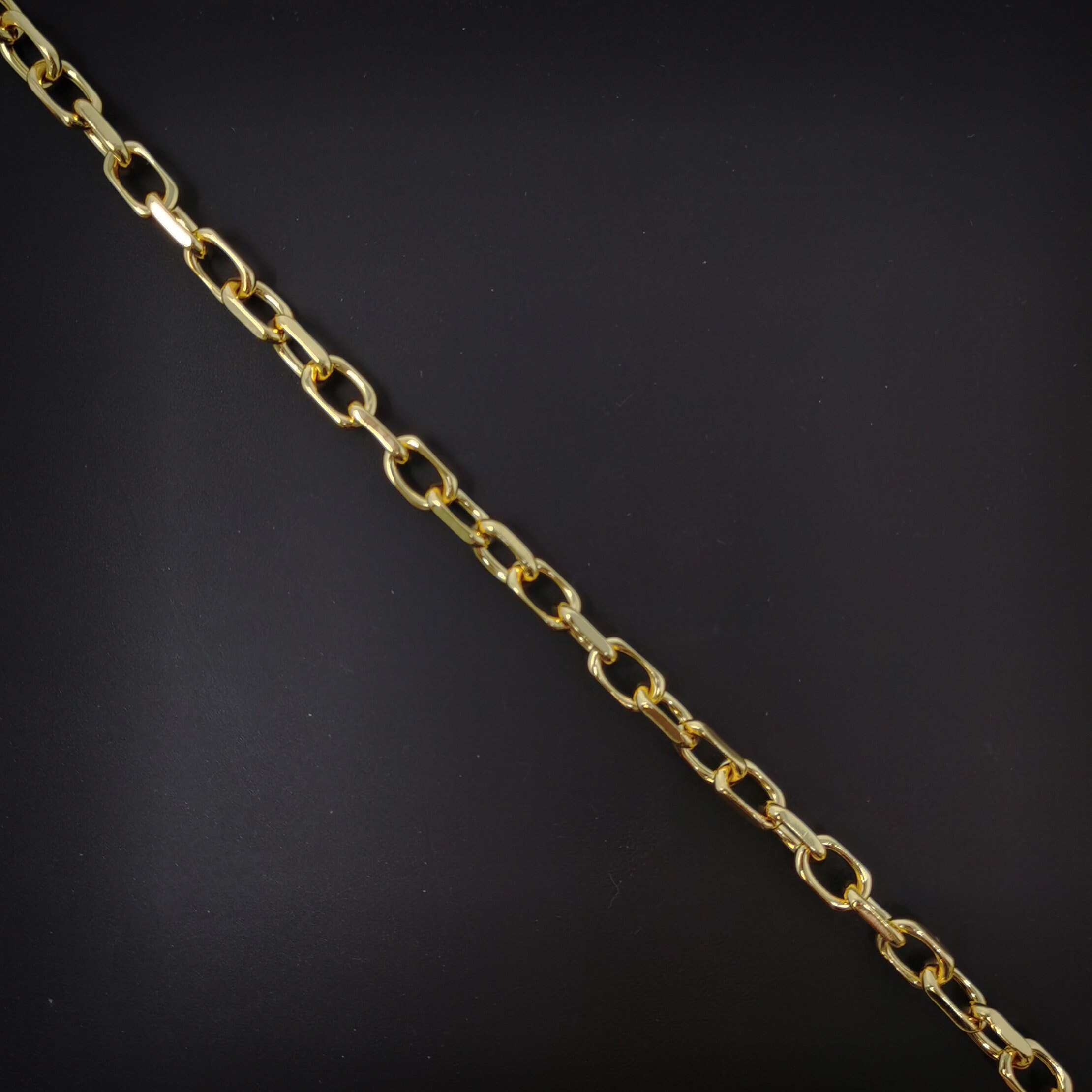 24K Gold Paperclip Chain by Yard Oval Cable Chain by Etsy