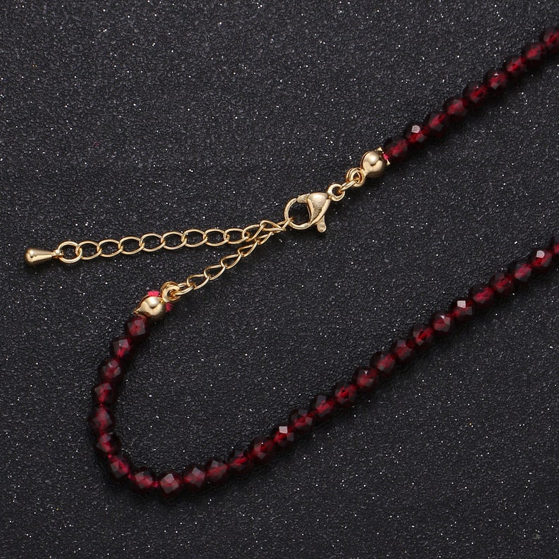 Stunning Red Garnet Tiny Bead Necklace, Gold Necklace, Necklaces for ...