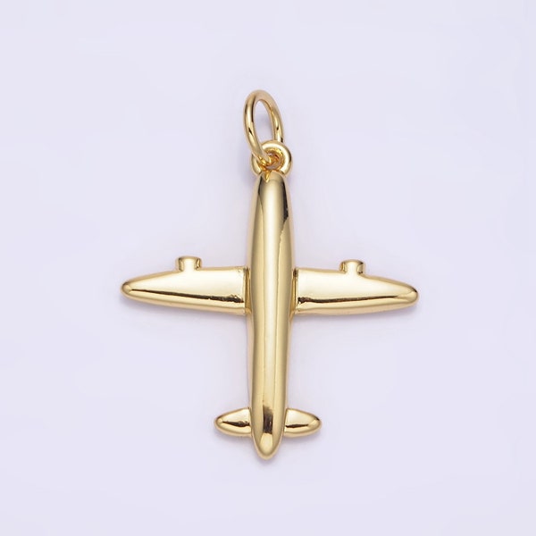 Airplane 14k Gold Filled Airplane Plane Body Jet Plane Charm Pilot Stewardess Gift Idea Jewelry Making Supply N-993