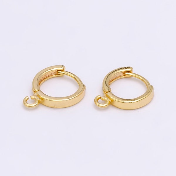 1pair 14 mm Dainty Gold Filled Huggie w/open link Lever Back Hoop earring making, Nickel & Lead Free for Earring Charm Making Finding z-387