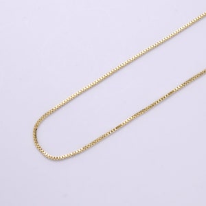 14K Gold Filled 0.8mm Dainty Box 16 Inch Choker Necklace | WA-2321