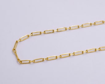 24K Gold Filled Dainty 2mm Paperclip Cable Link Unfinished Chain For Jewelry Making | ROLL-1380