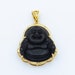Dark Buddha Cubic Pendant 24K Gold Filled Black Buddha Pendant Laughing Buddha Charm Men Necklace for Religious Jewelry Supply O-241 