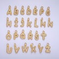 Dainty pave balloon letter necklace pendant cubic zirconia fully ice bubble initial pendant 3d gold letter necklace charm jewelry a015