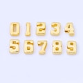 24k Gold Filled Varsity Number Beads charm Sport Number Spacer 3D Gold digit charm personalize lucky number bubble Cord BraceletSupplyAC1674