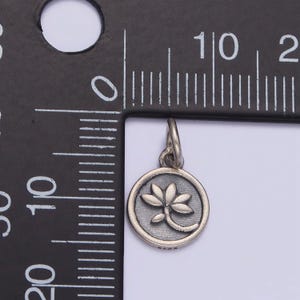 Sterling silver lotus charms flower charms antique silver yoga charms bohemian jewelry inspired add on charm for bracelet sl373