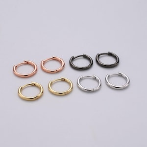 Dainty hoop earring small hoop earring minimalist hoop earring silver hoops tiny gold hoop ear huggers cartilage earrings rose gold black