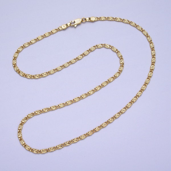 Collier de chaîne de 18 pouces rempli d’or 14K Scroll 2.6mm Prêt à porter pour la fabrication de bijoux Collier de charme de chaîne de remplacement Approvisionnement | WA-1503