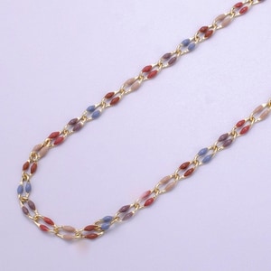 Fall season enamel chain for jewelry making supply permanent jewelry seasonal chain bracelet anklet necklace gold dainty unfinished chain