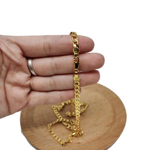 1pc 19.9&#39;&#39; ready to use 24k gold  cuban curbnecklace chainlayer cuban curb chain dainty necklace,forpendant charm necklace making, 965