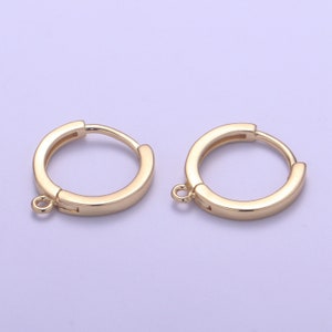 Dainty Gold Filled Huggie w/ open link Lever Back Hoop earring making, 16x14 mm, Nickel & Lead Free for Earring Charm Making Findings,K-872