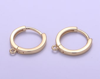 Dainty Gold Filled Huggie w/ open link Lever Back Hoop earring making, 16x14 mm, Nickel & Lead Free for Earring Charm Making Findings,K-872