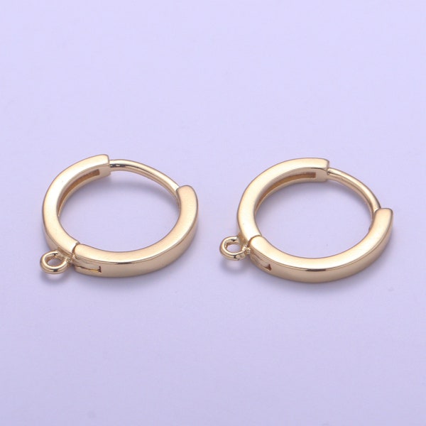 Dainty Gold Filled Huggie w/ open link Lever Back Hoop earring making, 16x14 mm, Nickel & Lead Free for Earring Charm Making Findings,K-872