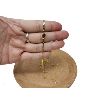 1pc 13.9&#39;&#39; Ready to Use Gold  Figaro Necklace Chain, Layering Figaro Chain Dainty Necklace, Perfect for Pendant Charm Necklace, 855
