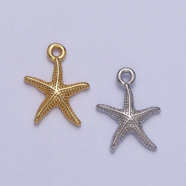 Tiny Mini Gold StarFish Charm Pendant, Small Star Fish Pendant 14K Gold Filled Under The Sea Necklace Earring Bracelet Jewelry Making AC337