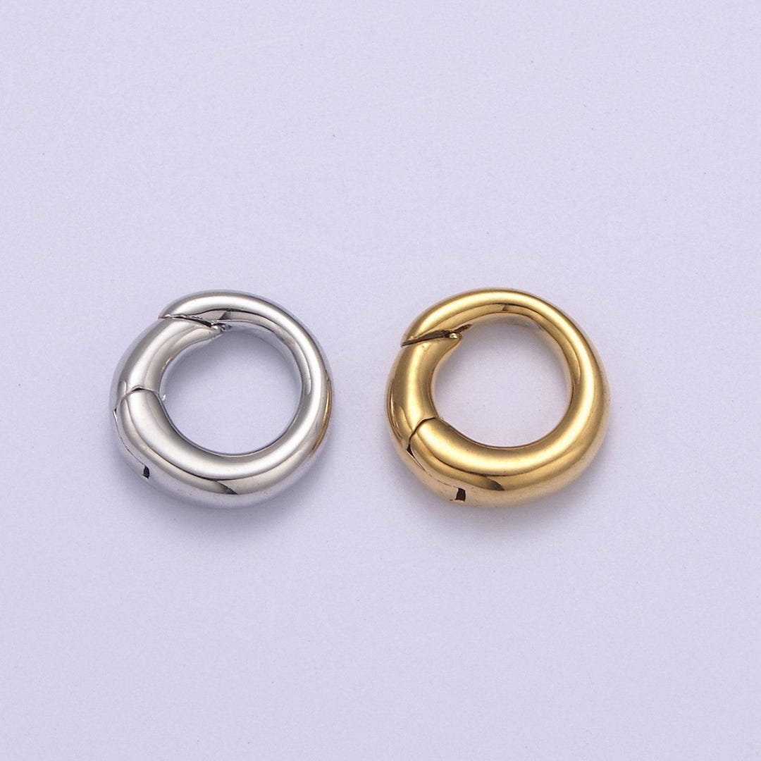Mini Gold Silver Spring Gate Ring 10mm Round Circle Ring, Round Clasp ...