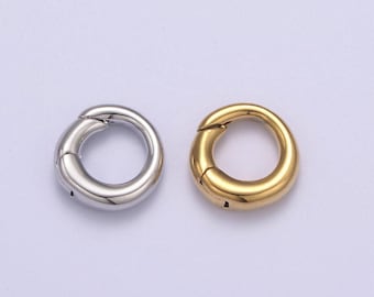 Mini gold silver spring gate ring 10mm round circle ring, round clasp, push clip clasp, spring gate for jewelry making l-656 l-657