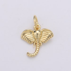 Teeny Tiny Elephant Charm Dainty Elephant Pendant 14kt Gold  Charm Animal Necklace // Gift for Her Birthday Baby Shower Gift chgf 569