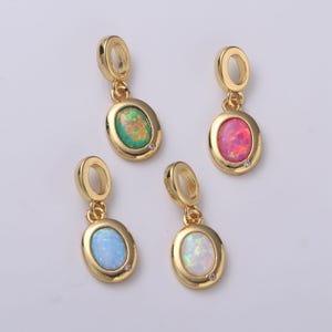 Dainty solitaire pendant 14k gold filled oval pendant for necklace opal charm birthstone cz geometric bezel charm h-389 h-390 h-392 h-397