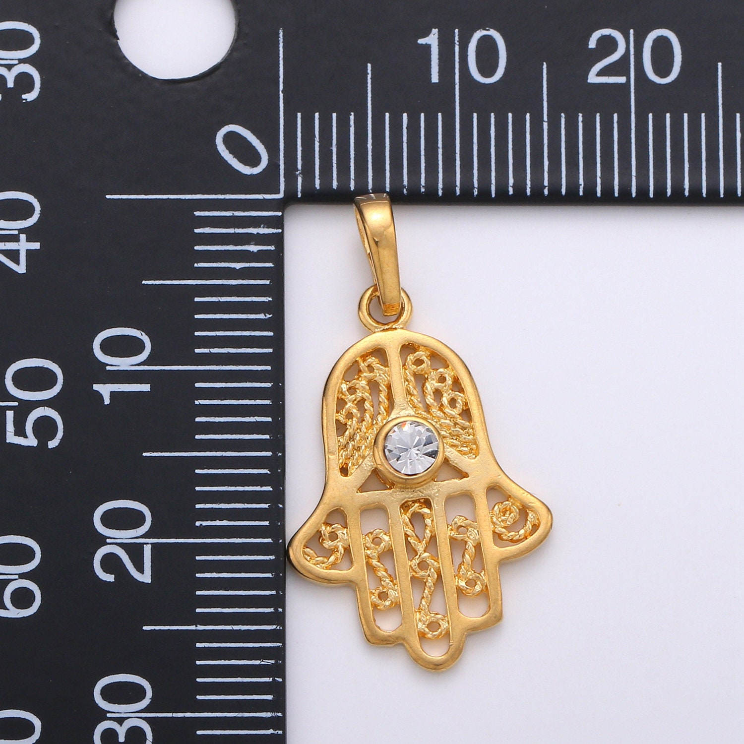 Filigree 24K Gold Hamsa Hand Pendant Small Hamsa Pendant | Etsy