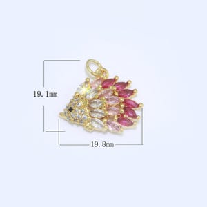 Mini gold porcupine charms adorable red cz porcupine animal charms wildlife charms jewelry supplies m695