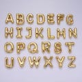 Gold alphabet charm personalized balloon initial letter charm necklace bubble font style trend fashion jewelry necklace for women diy supply