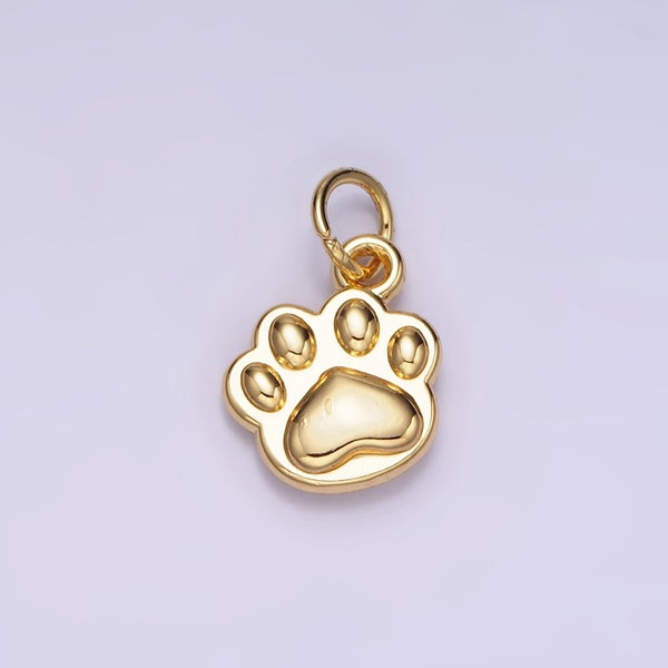 Mini 14K Gold Filled Pets Charm Paw Print Dog Puppy Lover Charm for Bracelet Necklace Earring Component | AG-652