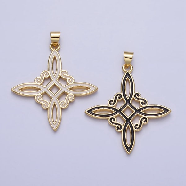 Gold Enamel Celtic knot pendant charms Cross Irish charm for Necklace component AA149 AA150