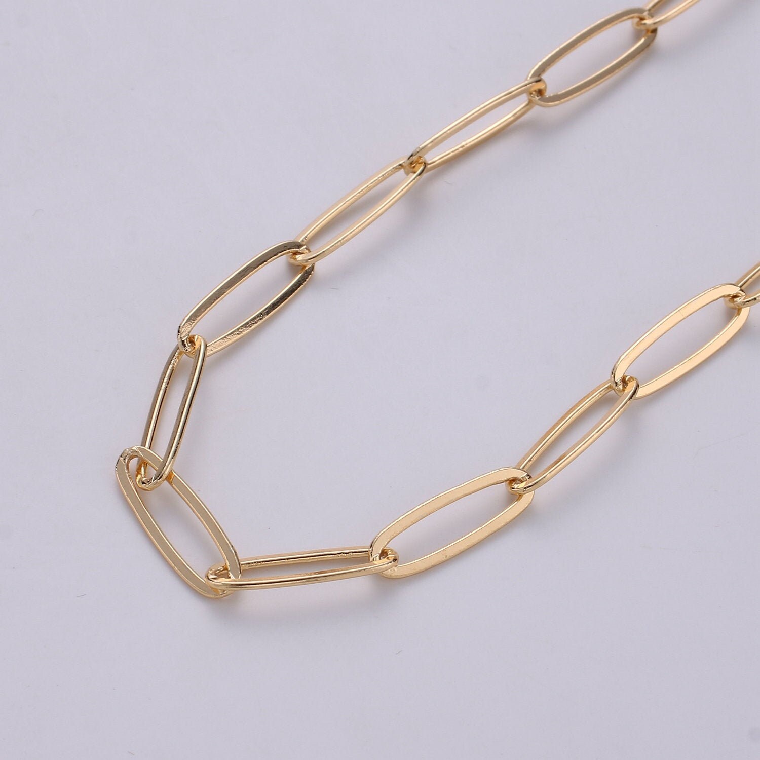 Oval Paperclip Chain Gold by Yard Oval Link Chain by Foot Etsy